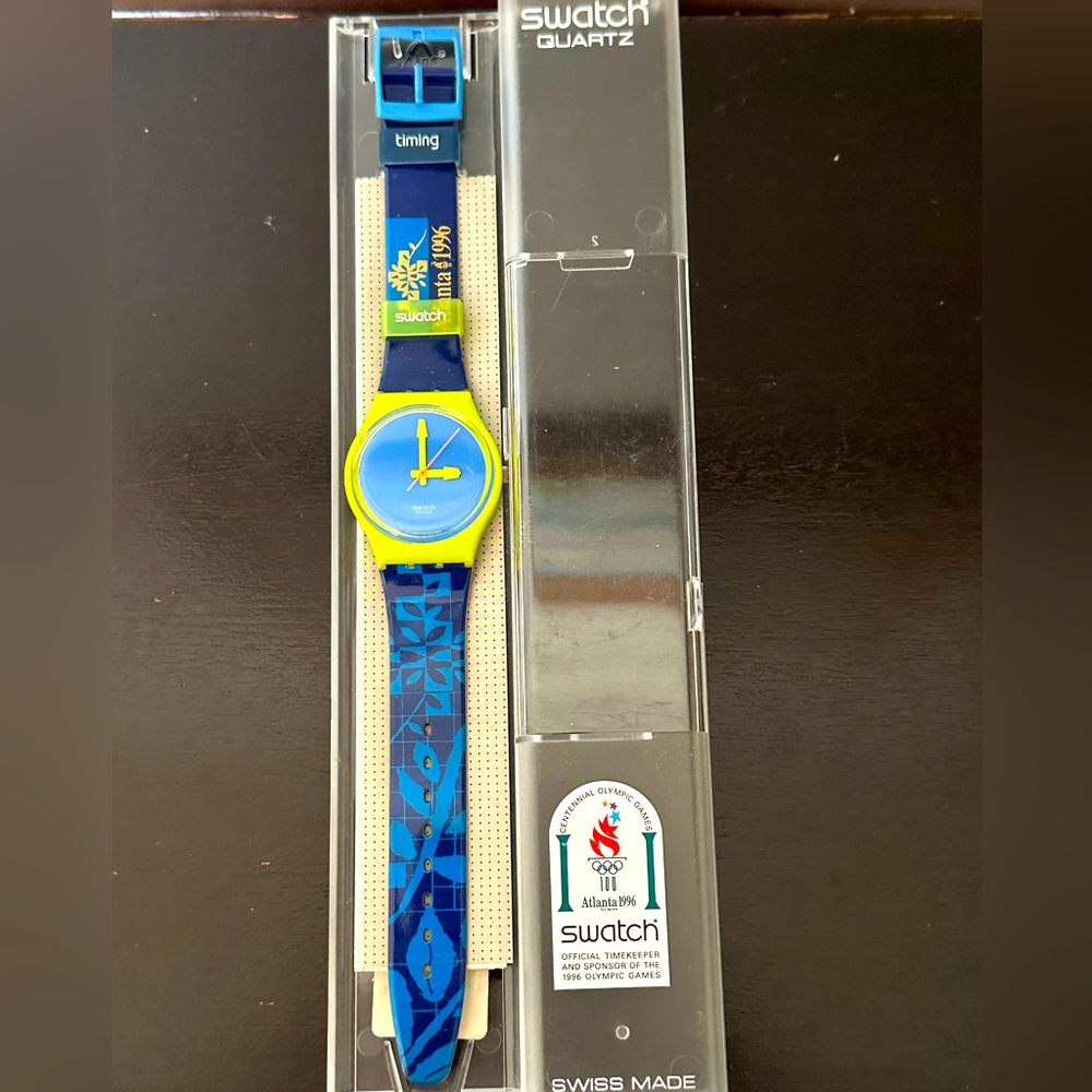 RARE - 1996 Vintage Swatch Watch, ATLANTA OLYMPICS VOLUNTEER, GJ109C NIB